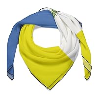 Flag of Penang State and Malaysia Square Silk Scarf for Women Fashion Neck Hair Wrap Head Scarves Bag Decoration 27''x 27''