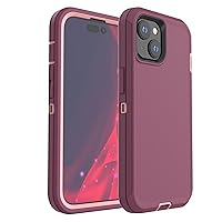 for iPhone 15 Plus & iPhone 14 Plus - Heavy Duty 3-Layer Military Protection, Shockproof, Non-Slip, Anti-Scratch, Drop Proof Protective Case [Without Screen Protector](Dark Purple/Light Pink)
