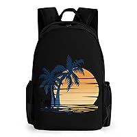 Palm Trees Sun Set Travel Laptop Backpack for Men Women Casual Basic Bag Hiking Backpacks Work