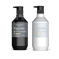 THEORIE Charcoal Bamboo Detoxifying Shampoo & Conditioner- Purify & Restore, Nurture Color & Keratin Treated Hair, Suited For All Hair Types