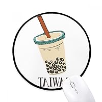 Drink Pearl Milk Tea Food Taiwan Mouse Pad Desktop Office Round Mat for Computer