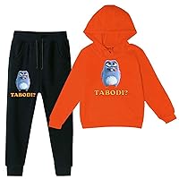 Grizzy and The Lemmings Graphic Brushed Hoodie+Soft Pants Casual Hooded Tops Set,Comfy 2 Pcs Tracksuit for Little Kids