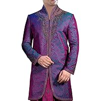 Indian Wedding Clothes for Men Purple Indo Western Suit Sherwani for Men IN211
