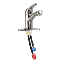 Empire Faucets 9in Brushed Nickel Single Lever Bathroom Faucet One Hole Installation Roman Tub Non-Metallic Spout for RV