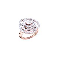 Jewels 14K Gold 0.87 Carat (H-I Color,SI2-I1 Clarity) Natural Diamond Cluster Ring