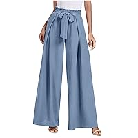 Womens Print Loose Fit Pants Pants for Women High Cut Flare Wide Leg Fall Summer Pants 2024