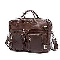 Multifunctional Business Office Men Briefcase with Waterproof PU Leather Handbag