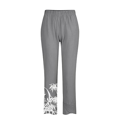 GOAWTFAFS Linen Pants Women Button Zipper Pants Women Pants Women with Pockets Petite Trousers Linen Pants Women