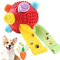 Dog Snuffle Ball Puzzle Toys-Interactive Dog Toy Slow Feeder Balls Encourage Natural Foraging Skills and Cleaning Teeth for Stress Relief and Boredom,Food Chew Toys for Any Size Dogs (Red)