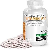 Bronson Vitamin B12 1000 mcg (B12 Vitamin As Cyanocobalamin) Sustained Release Premium Non GMO Tablets Supports Nervous System, Healthy Brain Function and Energy Production, 100 Count