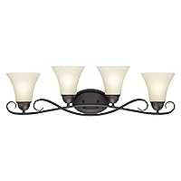 Westinghouse Lighting, Oil Rubbed Bronze 6307000 Dunmore Four-Light Indoor Wall Fixture, Finish with Frosted Glass