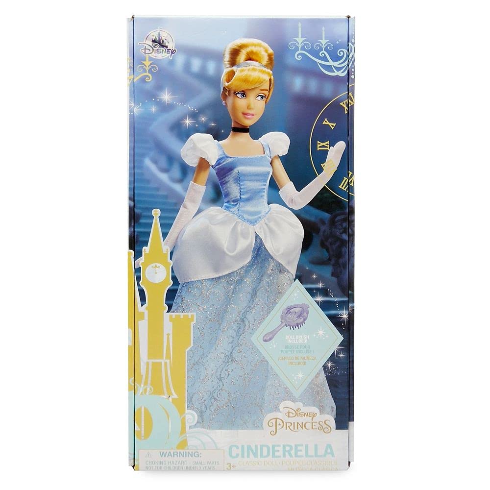 Disney Store Official Princess Cinderella Classic Doll for Kids, 11 ½ Inches, Includes Brush with Molded Details, Fully Posable Toy in Masquerade Gown - Suitable for Ages 3+