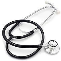 MABIS Stethoscope, Adult Dual Head to Listen to Sounds from Large Organs or Specific Areas of The Body with Large Diaphragm for High or Low Frequencies, 22 Inch Y Tubing, Black