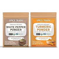 SPICE TRAIN, White Pepper Powder(283g) + Turmeric Powder (397g) (Organic)