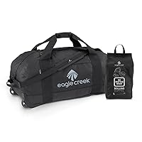 Eagle Creek No Matter What Rolling Duffel Bag XL - Featuring Durable Water-Resistant Fabric, Bar-Tacked Reinforcement, and Heavy Duty Treaded Wheels, Black - X-Large
