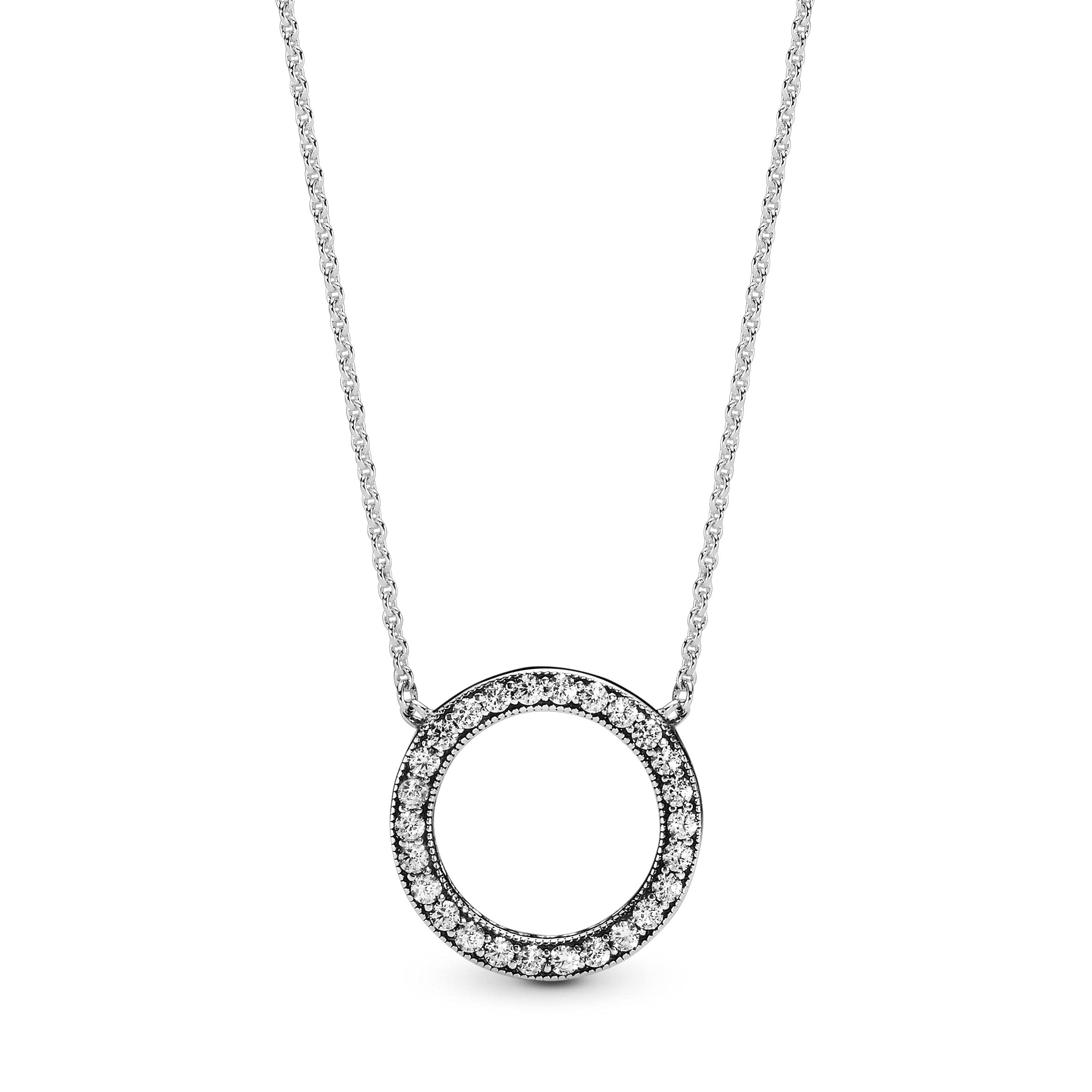 PANDORA Jewelry Circle of Sparkle Cubic Zirconia Necklace in Sterling Silver, 17.7