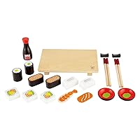Hape Sushi Selection Kid's Wooden Play Kitchen Food Set and Accessories