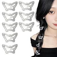 Shiny Butterfly Snap Hair Clips Barrettes for Women Girls 8 Pieces Silver Glitter Butterfly Hair Clips for Styling Butterfly Hair Accessories for Women Butterflies Side Hair Clips for Thin Thick Hair