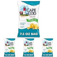 Cape Cod Potato Chips with Sea Salt, 7.5 Oz (Pack of 4)