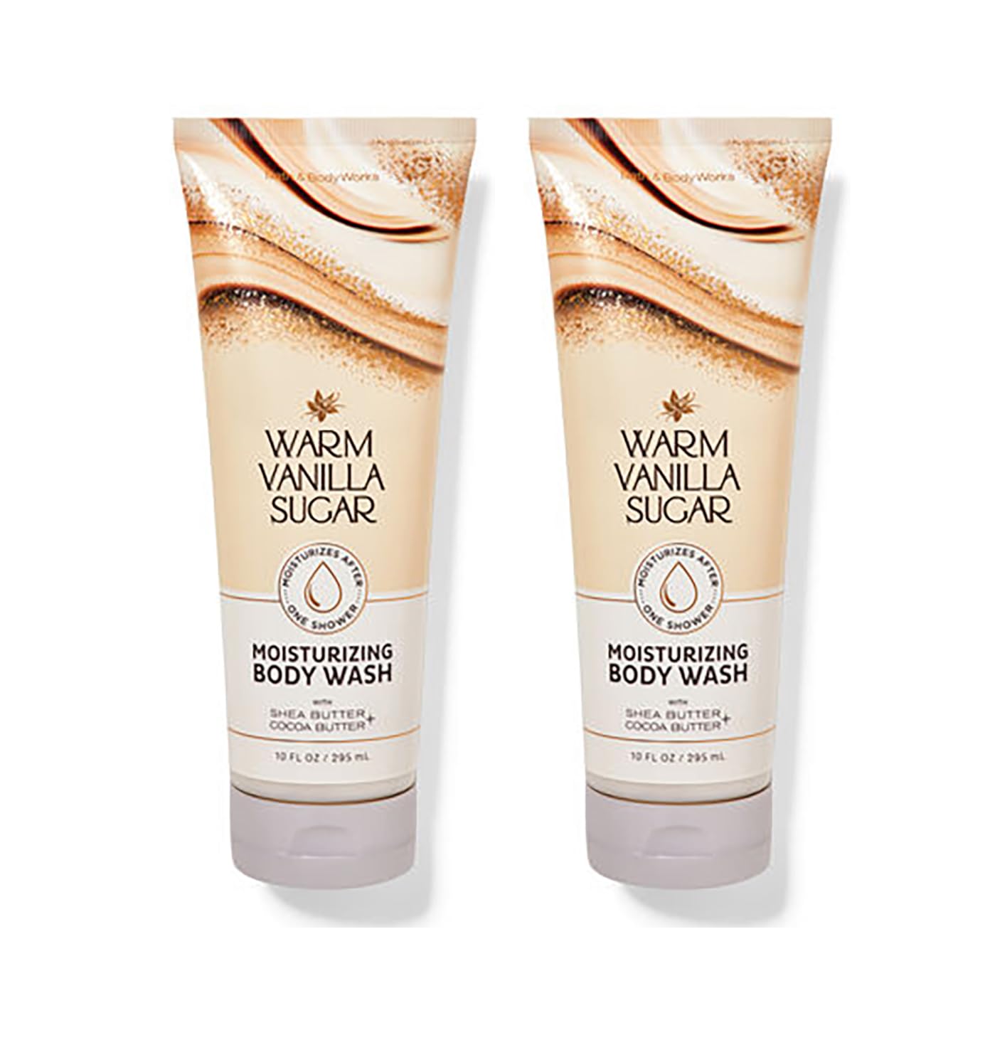 Bath and Body Works Moisturizing Body Wash with Shea Butter and Cocoa Butter 10 FL Oz / 296 ML - 2 Pack (Warm Vanilla Sugar)