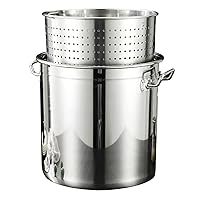 Stainless Steel Steamer Pot - Crawfish Seafood Stockpot with Retractable Handle Strainer Basket for Home Brewing and Outdoor Cooking,11.8in/35 Quart/8.5 Gallon (13.8in/50 Quart/12.5 Gallon)