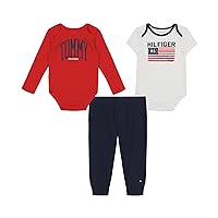 Tommy Hilfiger 3 Piece Creeper And Pant Set Everyday Casual Wear Comfortable And Stylish Fit baby-boys