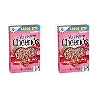 Very Berry Cheerios Breakfast Cereal, Gluten Free, 14.5 oz Box (Pack of 2)