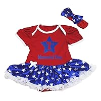 Petitebella Star 1st Memorial Day Baby Dress Nb-18m