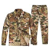 CHERISH Kids Camouflage Army Military Soldier Costume Long Sleeve Camo BDU Jacket Coat and Pants Set