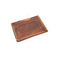 MyMesken- Leather Card Holder for Men with ID Window- Credit Card Holder- Minimalist and Slim Card Case