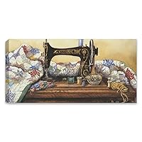 Posters Vintage Sewing Machine Posters Old Weaving Tools Pictures Old Sewing Machine Wall Art Canvas Art Posters Painting Pictures Wall Art Prints Wall Decor for Bedroom Home Office Decor Party Gifts