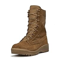 Belleville C300 ST 8 Inch Army OCP ACU Hot Weather Steel Toe Combat Boots For Men - Coyote Brown Cattlehide Leather Boots Safety Rated For Electrical Hazards (EH)