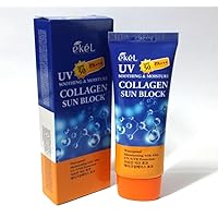 [Ekel] UV Soothing & Moisture Collagen Sun Block SPF 50 PA +++ 70ml / Waterproof, Primer/Korean Cosmetics (1EA)