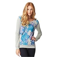 AEROPOSTALE Womens Floral Ls Sweatshirt, Grey, Medium