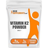BULKSUPPLEMENTS.COM Vitamin K2 Powder - Vitamin K2 MK-7 - Vitamin K2 Supplement - MK7 Vitamin K2 - VIT K2 MK7 - for Bone Health - 90mcg (9mg) of Vitamin K2 MK7 per Serving (1 Kilogram - 2.2 lbs)