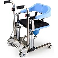 Patient Lift for Home,Portable Transfer Chair with 180°Split Seat and Bedpan,Transport with Tray Desk for Patient and Seniors,304 Stainless Steel