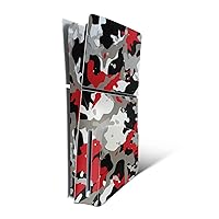 MightySkins Skin Compatible with Playstation 5 Slim Disk Edition Console Only - Red Camo | Protective, Durable, and Unique Vinyl Decal wrap Cover | Easy to Apply | Made in The USA