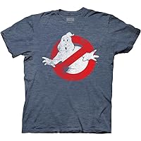 Ripple Junction Ghostbusters Men's Short Sleeve T-Shirt Classic Distressed No Ghost Movie Logo Officially Licensed