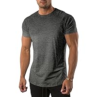 Mens Muscle Gym Workout Short Sleeve T Shirt Bodybuilding Fitness Active Athletic Shirts Running Fitness Tees