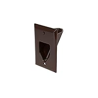 DATA COMM Electronics 45-0001-BR 1-Gang Recessed Low Voltage Cable Plate - Brown