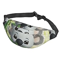 Fanny Pack For Men Women Casual Belt Bag Waterproof Waist Bag Green Leaf Koala Running Waist Pack For Travel Sports