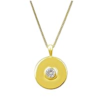jewellerybox Gold Plated Sterling Silver CZ Medallion Necklace 14 32 Inch