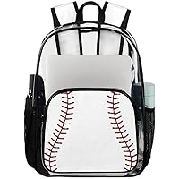 Baseball Softball Clear Backpack Heavy Duty Transparent Bookbag for Women Men See Through PVC Backpack for Security, Work, Sports, Stadium