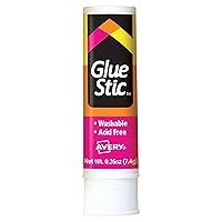 Avery Glue Stic White, 0.26 oz., Washable, Nontoxic, Permanent Adhesive, 1 Glue Stick (00161)