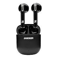 KICKER TWS1 True Wireless Earbuds, Bluetooth Earbuds with Microphone, Wireless Earphones for Android and iOS, Fast-Charging Case for USB-C Earbuds with 20 Hours of Playtime