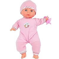 Click N' Play Realistic Baby Girl Doll with Removable Pink Outfit and Hat with Pacifier, 12 Inch Fake Baby Dolls for 2+ Year Old Girls and Boys, Toys