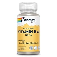 SOLARAY B6 Two-Stage, Timed-Release, Veg Cap (Btl-Plastic) 100mg | 60 Count | Pack of 2
