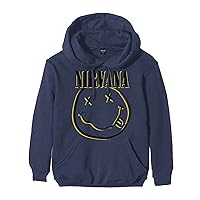 Nirvana Men's Inverse Smiley Hooded Sweatshirt Navy