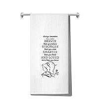 LEVLO Beauty Kitchen Towel Beast Lover Gift You are Braver Stronger Smarter Than You Think Dish Towel Waffle Weave Princess Motivational Kitchen Decor (Beauty Beast Towel)