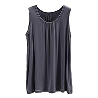 Womens Tank Tops Summer Casual T Shirts Lightweight Crew Neck Sleeveless Top Loose Fit Basic Tunic Shirts